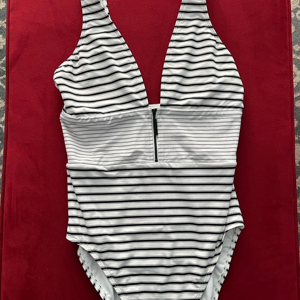 Women’s Ralph Lauren Black and White One Piece Swimsuit